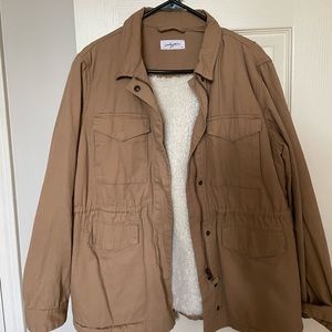 CJLA Tan Utility Jacket with Sherpa Lining